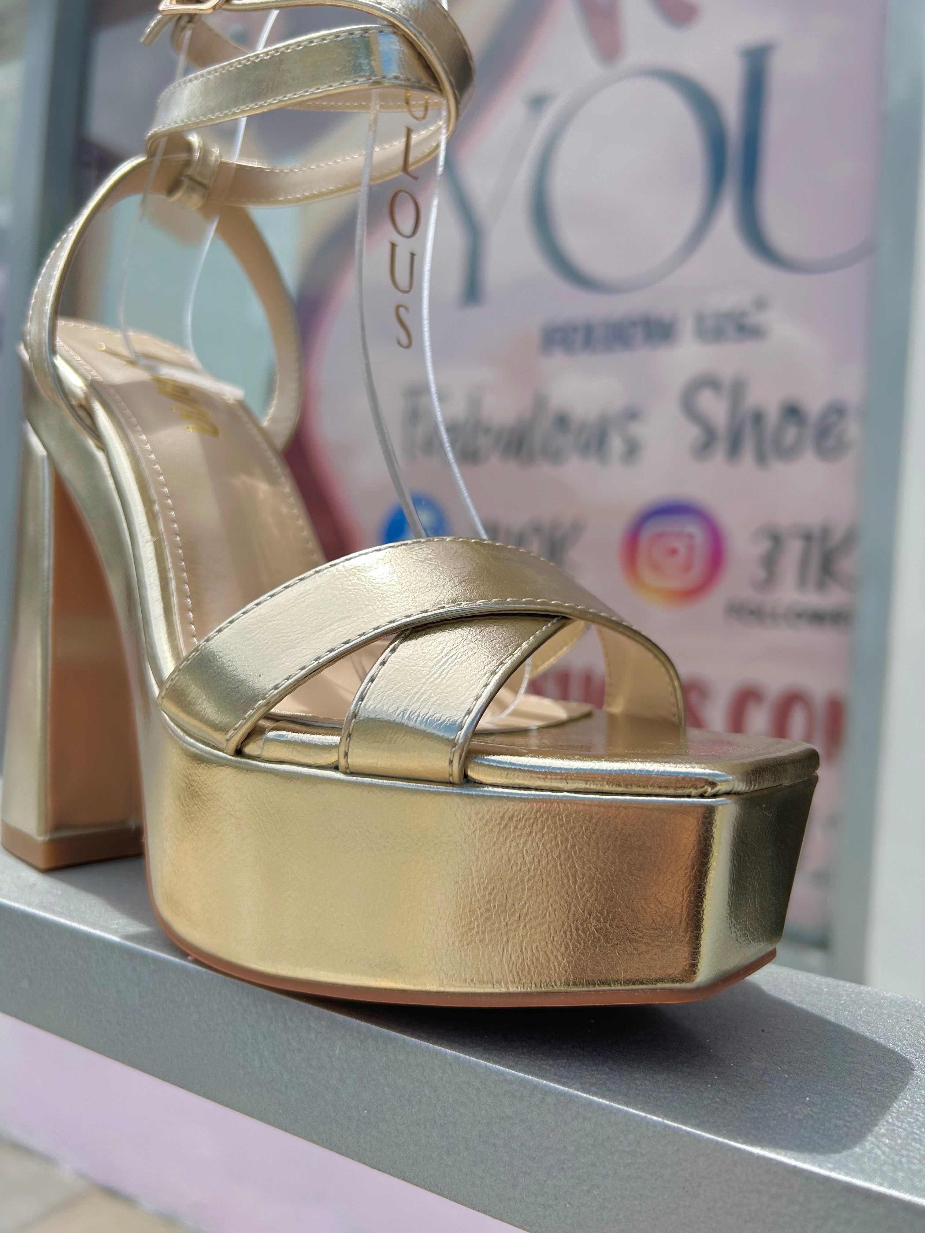 Gold Platform Heels
