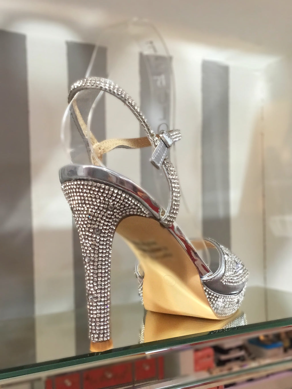 Silver Crystal Heels