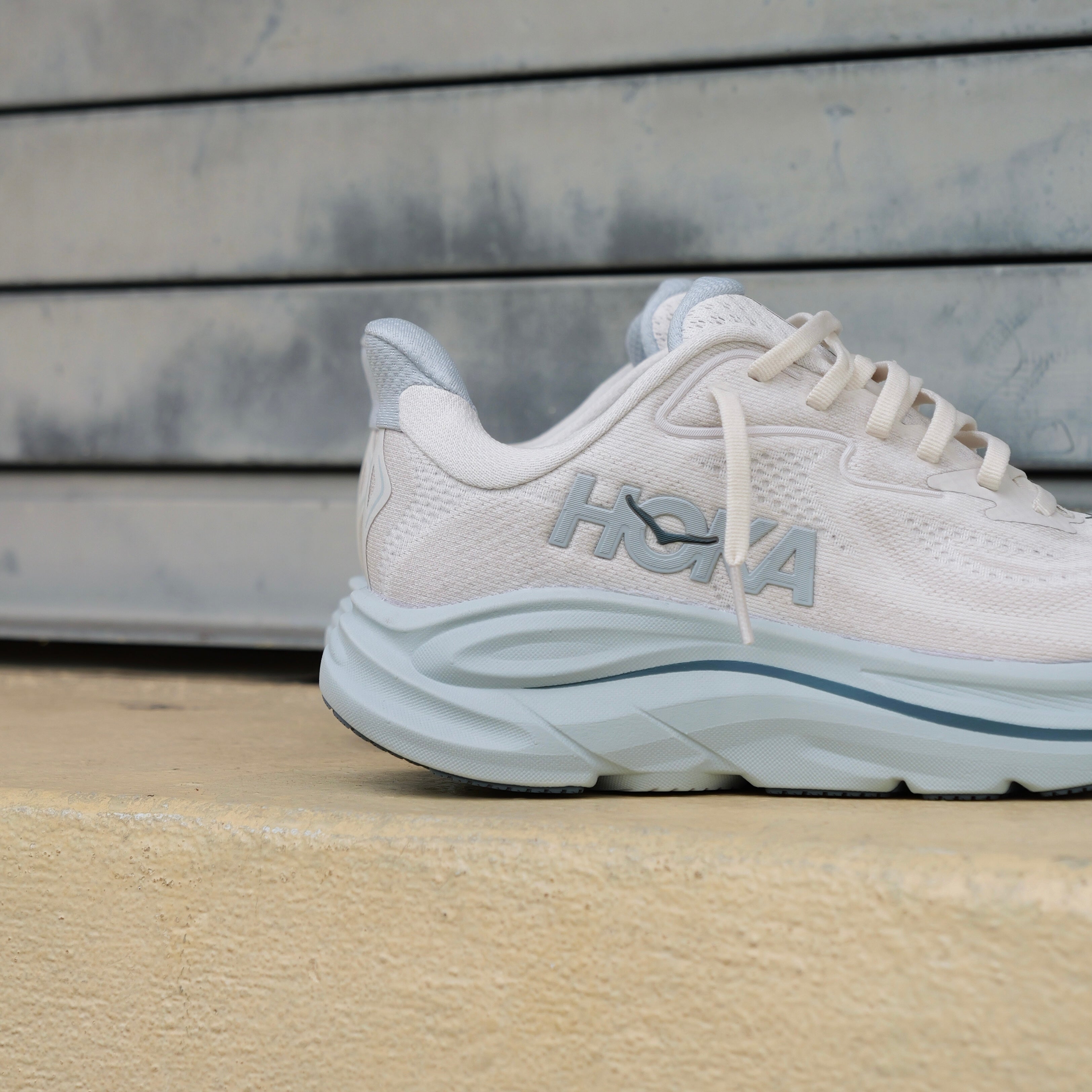 Womens HOKA Clifton 10 (Grout/Mineral Blue)