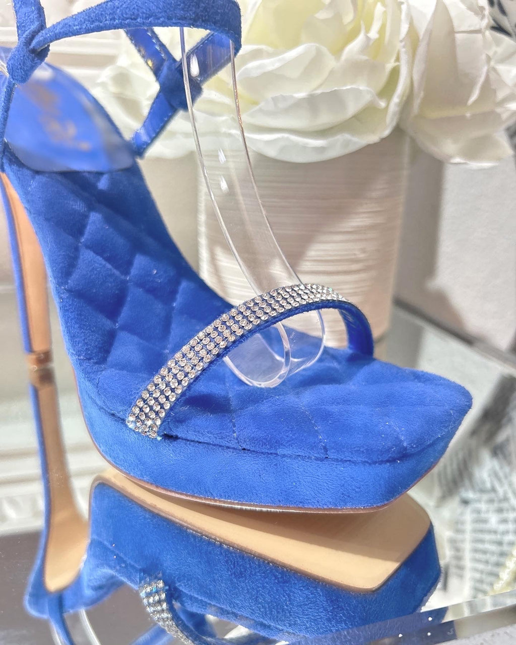 Blue Rhinestone Heels