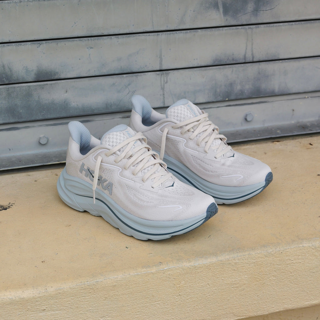 Womens HOKA Clifton 10 (Grout/Mineral Blue)