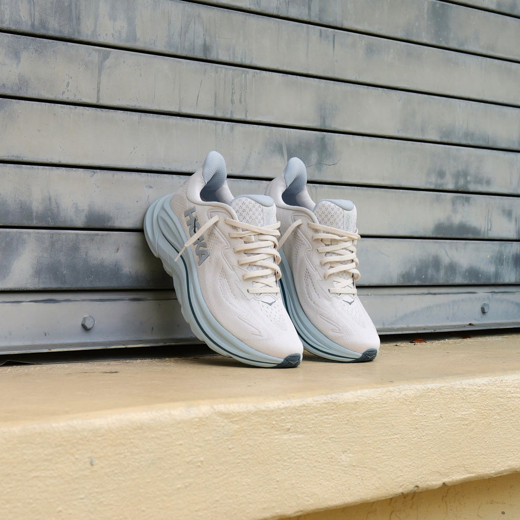 Womens HOKA Clifton 10 (Grout/Mineral Blue)
