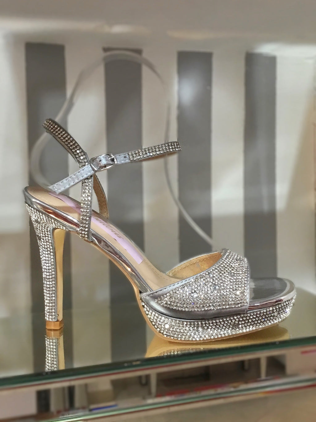 Silver Crystal Heels