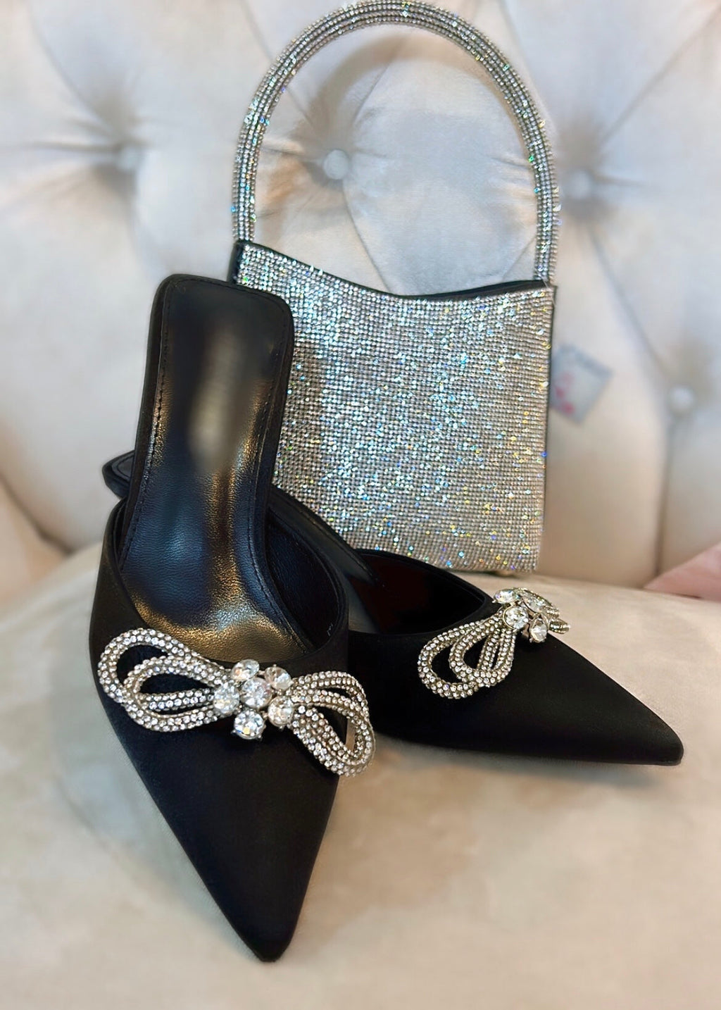 Black Ribbon Heels