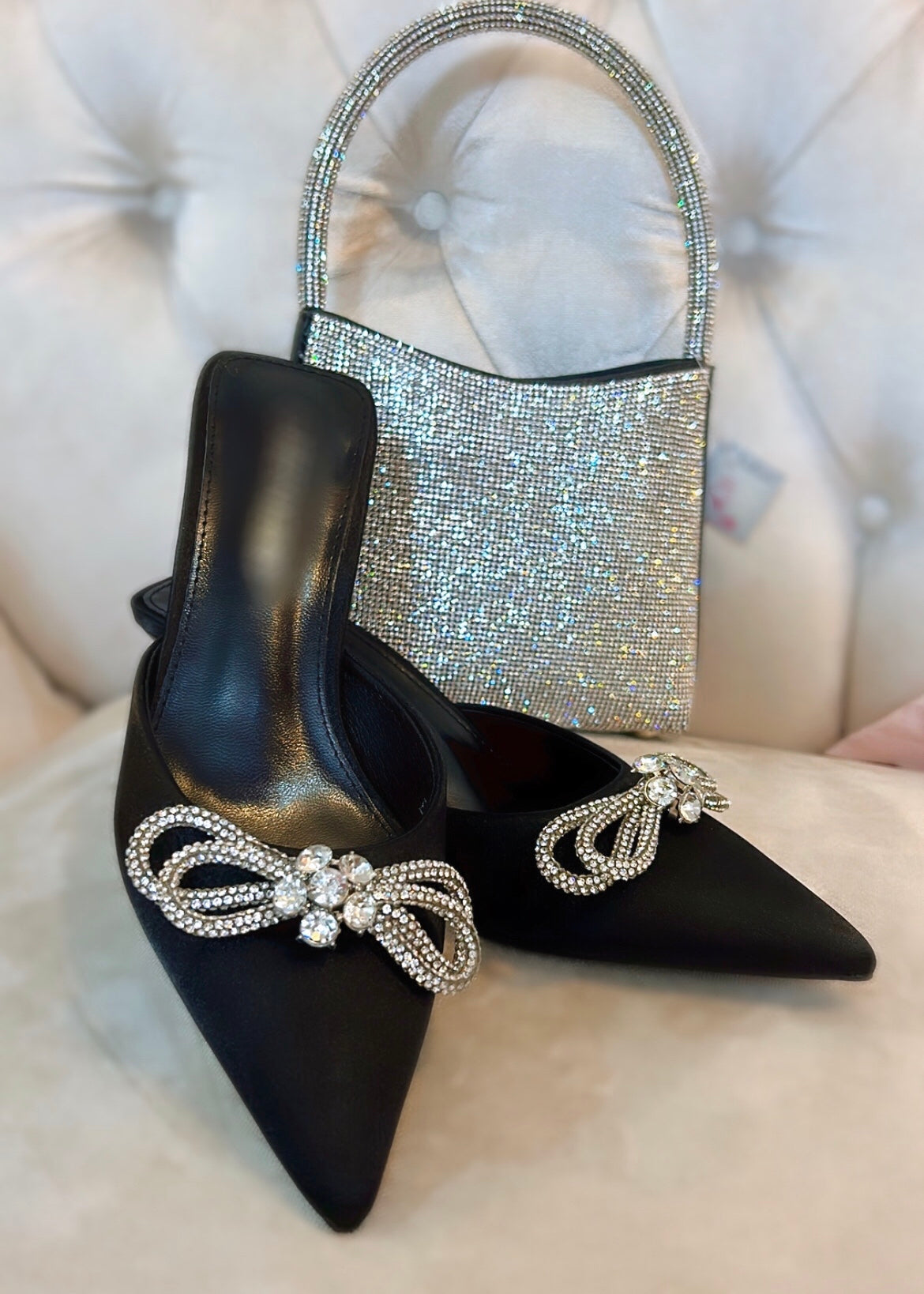 Black Ribbon Heels