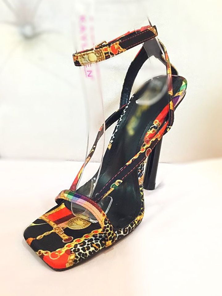 Multi Color Fabric Heels