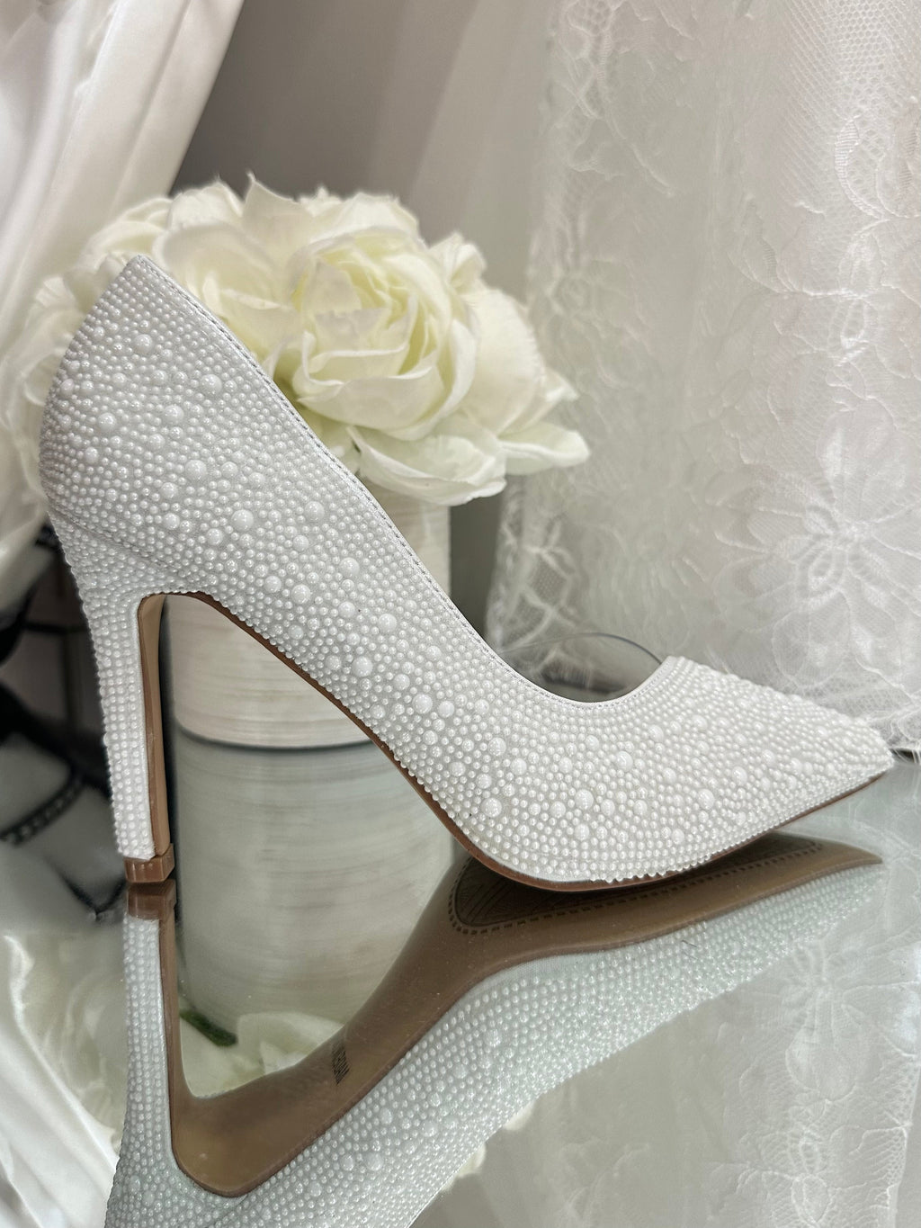 White Pearl Pumps