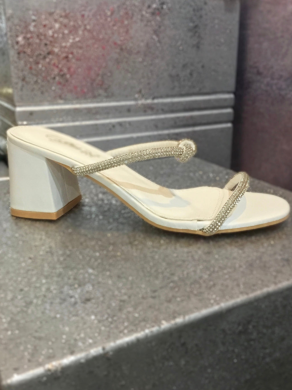 White Low Heels