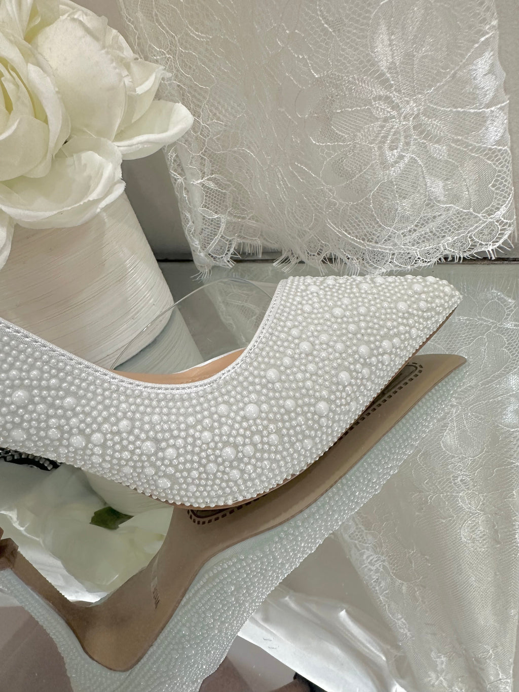 White Pearl Pumps