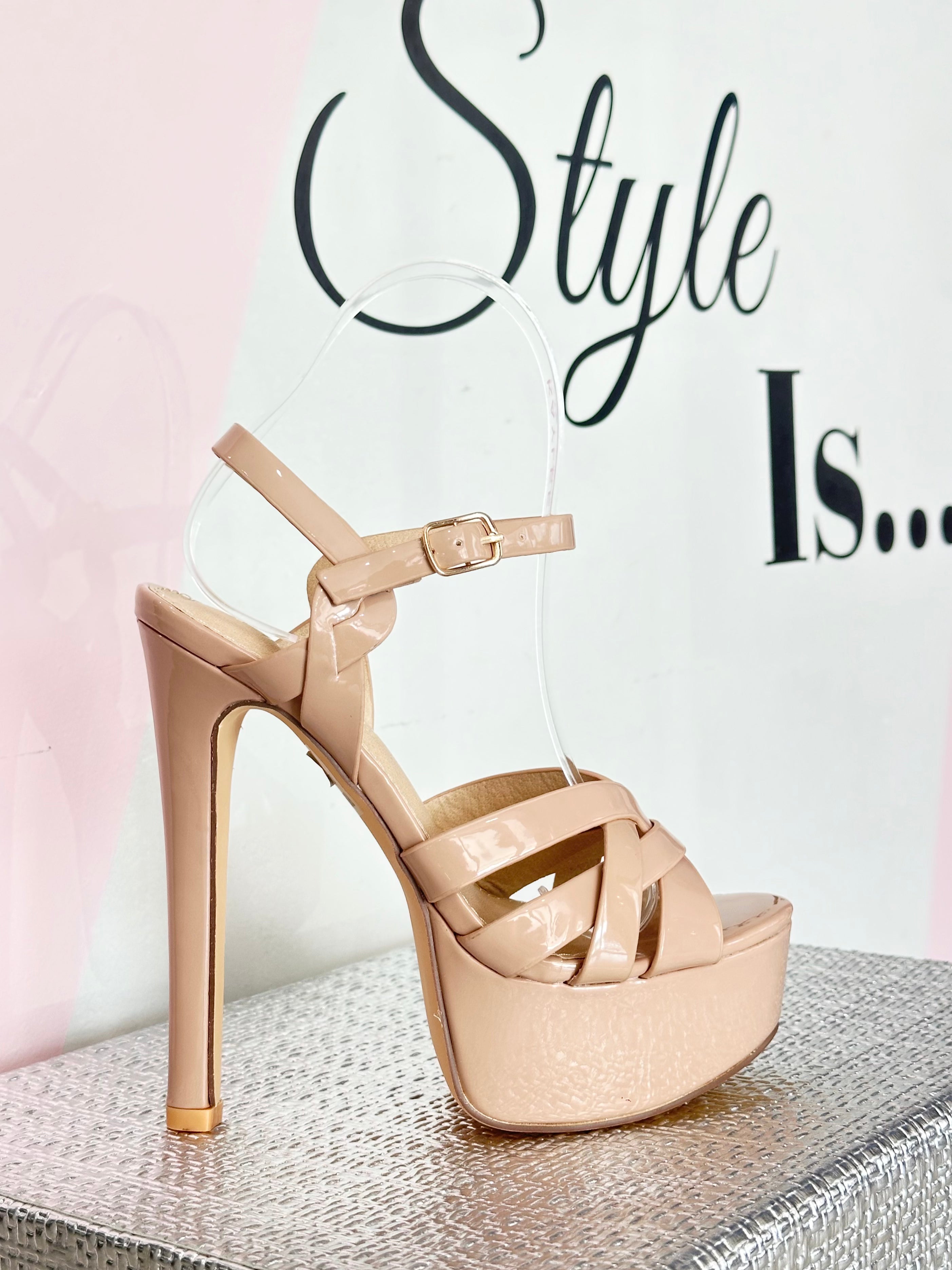 Nude Charol Heels