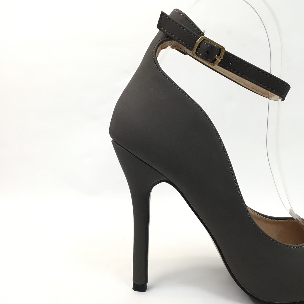 Gray Strap Pumps
