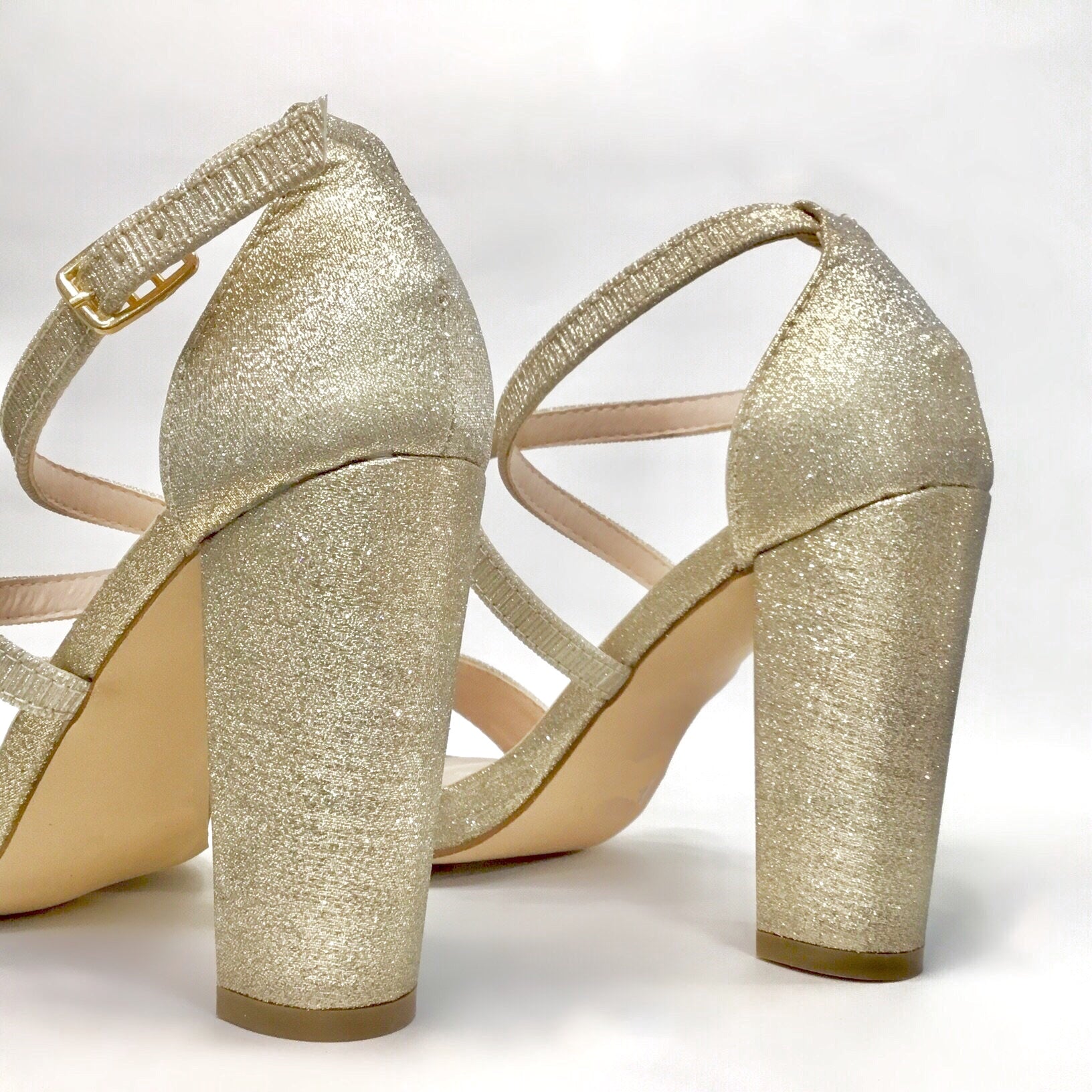 Chelsea Champagne Shimmer Heels