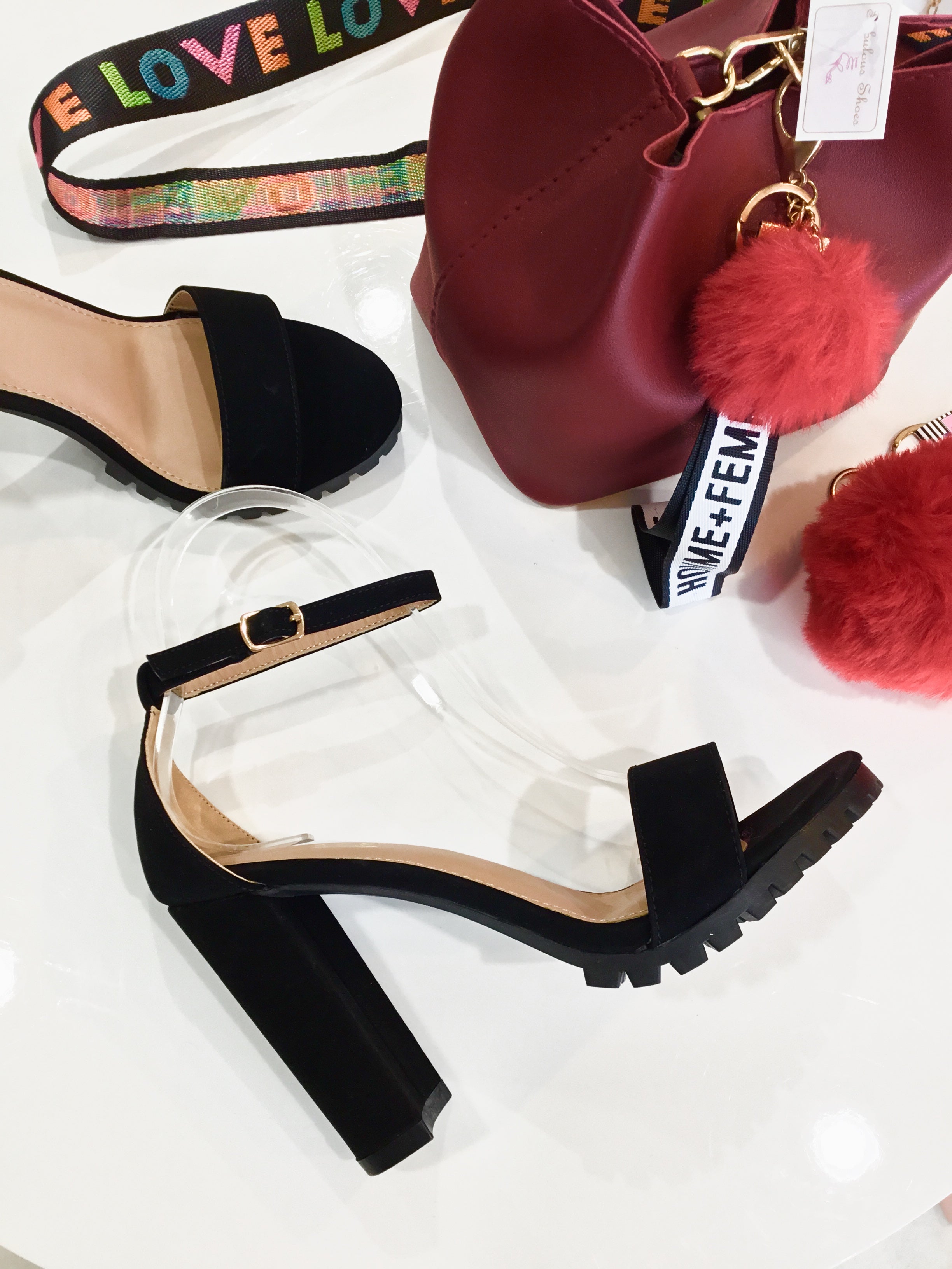 Black Combat Heel