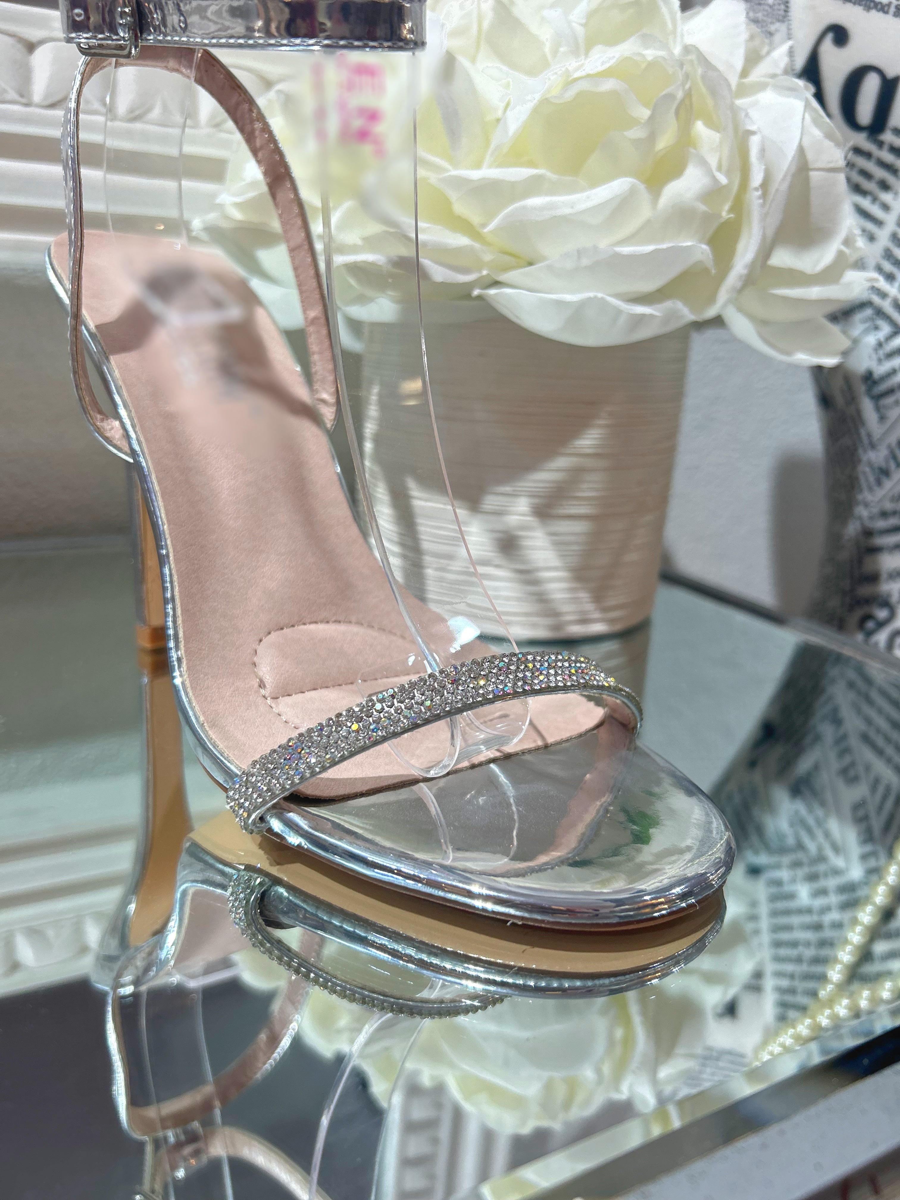 Silver Glow Heels