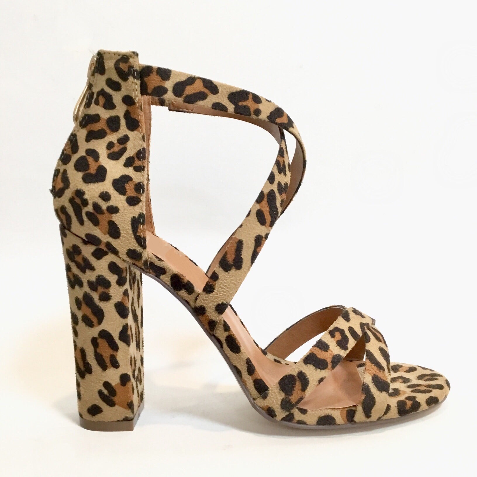 Cross-over Leopard Heels