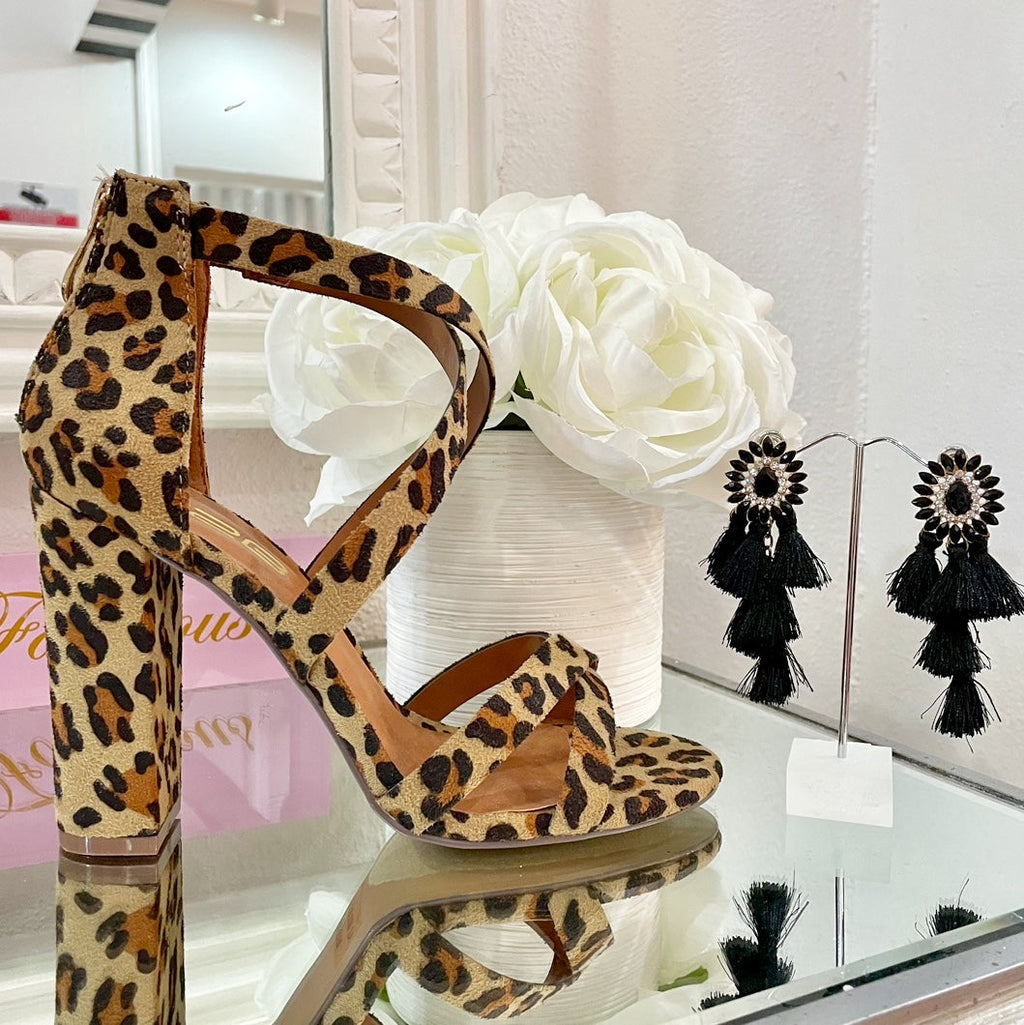 Cross-over Leopard Heels