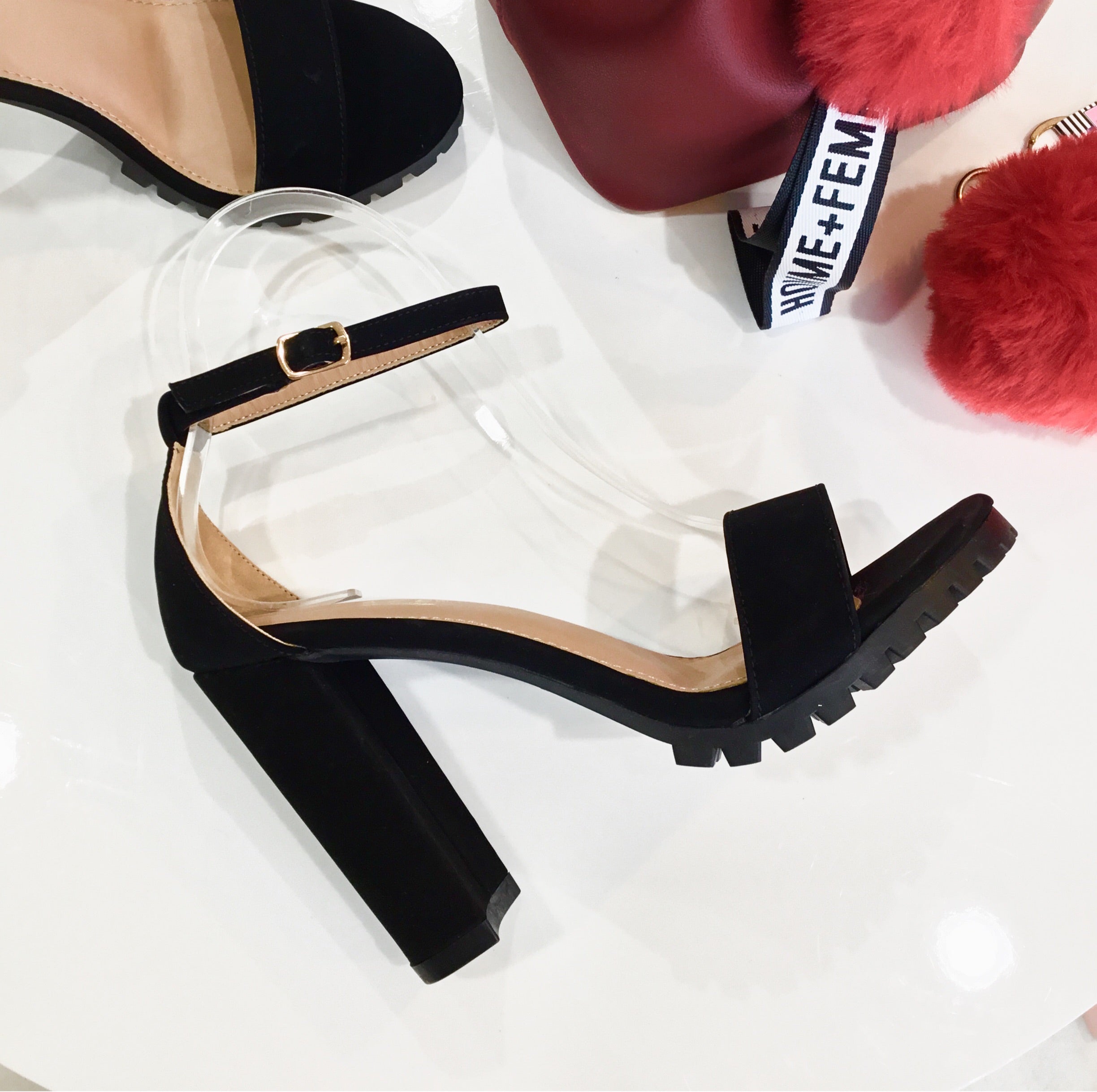 Black Combat Heel