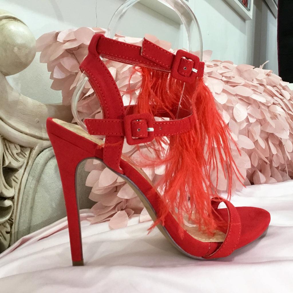 Red Feather Heels