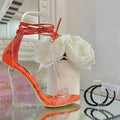Orange Print Heels