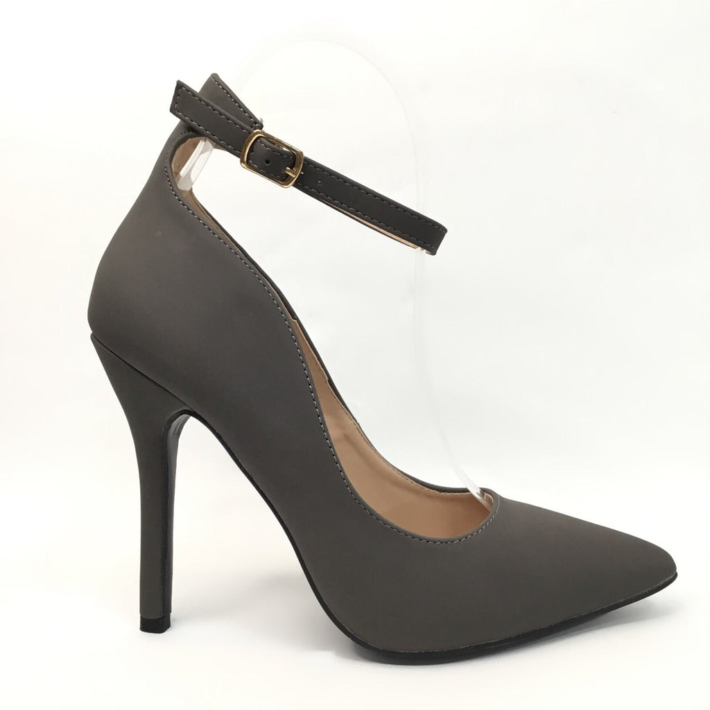 Gray Strap Pumps