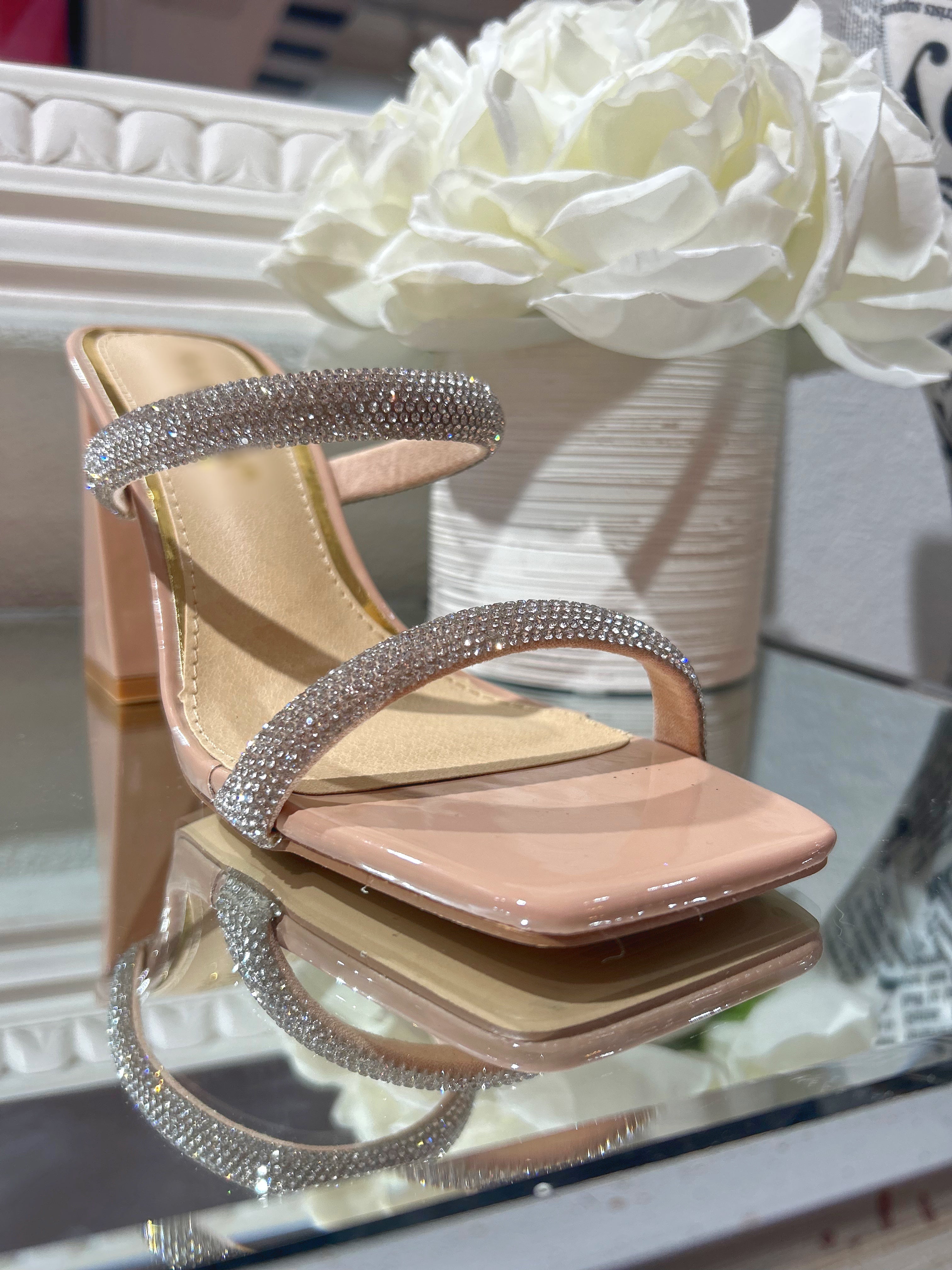 Nude Glitter Heels