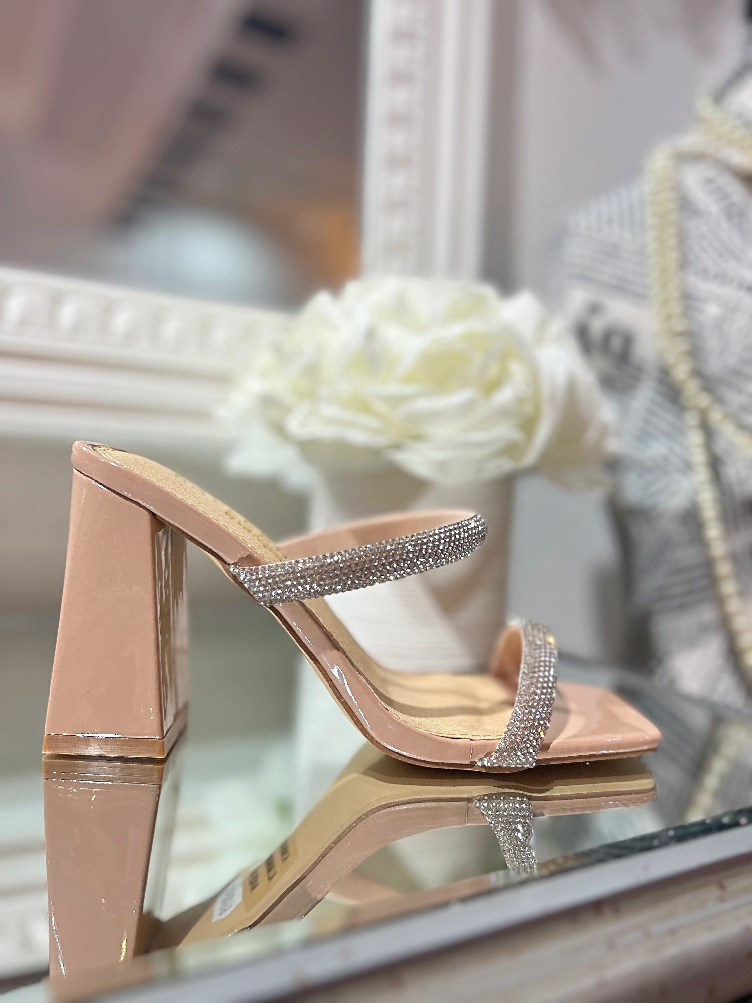 Nude Glitter Heels